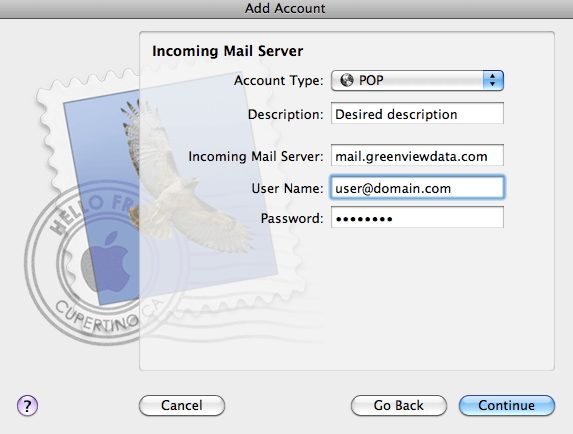 Apple Mail Setup for Zimbra | Greenview